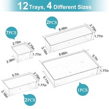 Manalete 12 Pcs Clear Plastic Drawer Organizer, Makeup Vanity Organizer