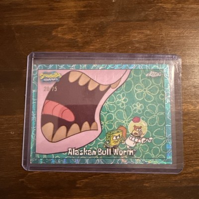 2025 Topps Chrome SpongeBob #34 Alaskan Bull Worm FlowerCloudFractor /75