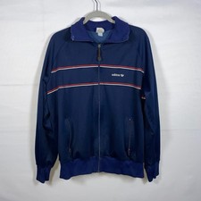 Men's Adidas Vintage 80's Trefoil Decente Track Top Jacket Navy Blue sz. XL