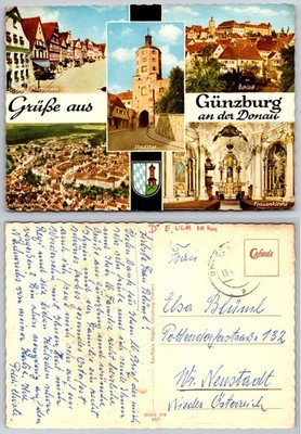Continental Guenzburg Germany City Views Postcard