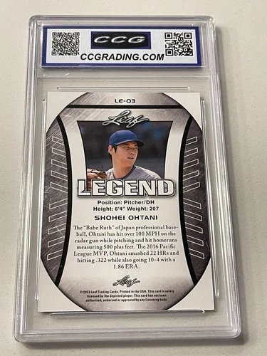 2023 LEAF LEGEND EXLUSIVE FLAG EDITION SHOHEI OHTANI # LE-03 CCG GEM MT10🔥🔥 - Picture 2 of 2