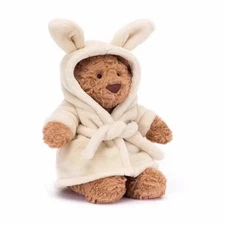 Cute Bear Plush Toy in Bathrobe Soft Stuffed Animal Doll Gift