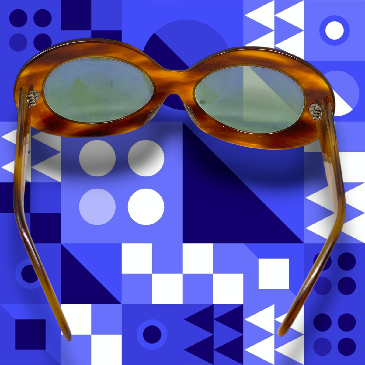 Vintage 1960\'s Suntimer Victory Sunglasses S-583 Skimo France Orange Striped Victory Suntimer Sunglasses Frame France 60s Oval Cat Eye main image 3