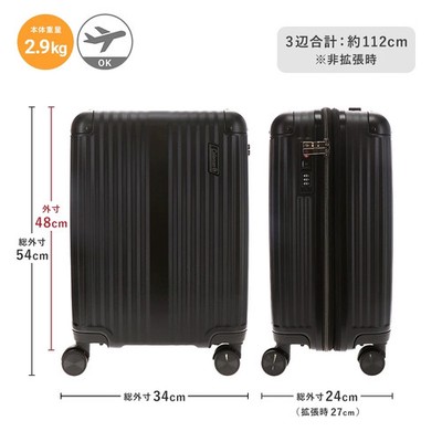 SS AIR8.1L ブラックカバー仕様 Coleman Carry Case 18 Inch Black Expandable TSA Lock Cabin Size