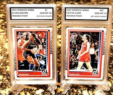 2 Caitlin Clark & Aliyah Boston 2025 DONRUSS WNBA #19,#47 GRADED GEM-MT 10 Lot