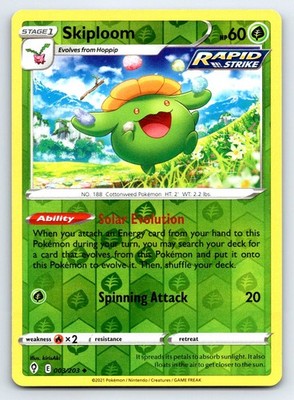 Pokemon Skiploom SWSH07: Evolving Skies SWSH07 Reverse Holofoil 003/203 LP TCG