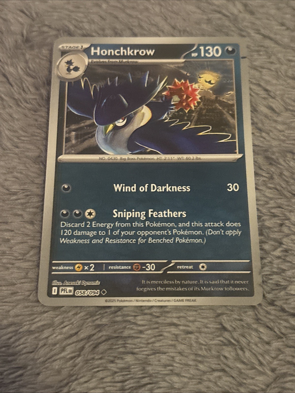 Honchkrow 058/094 Me02: Phantasmal Flames Regular