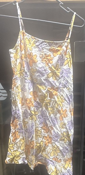 Sportsgirl Slip Dress Womens Size 10 Floral Cotton Woven Square Neck Smocked
