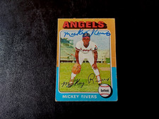 Mickey Rivers Autographed 1975 Topps Baseball CA Angels Card #154 Vintage Auto