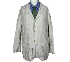 Daniel Cremieux Sport Coat Jacket LINEN Cotton Lining Men's 44R XL Nice.