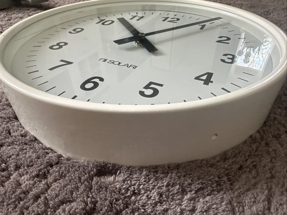 Industrielle italienische Wanduhr von Fratelli Solari Udine, weiß / 30cm - Bild 2 von 4