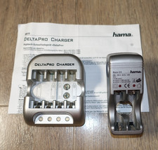 DeltaPro Carger + hama inkl. Stecker Akkuladegerät silber AA + AAA + NiMH + NiCd
