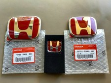 For Civic 11th Gen 2022-2025 3pcs Red Frontrearsteering Wheel Emblem Badge For Civic 11th Gen 2022-2025 3pcs Red Frontrearsteering Wheel Emblem Badge