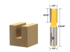 1/2" Diameter X 15/16" Height Straight Router Bit - 1/2" Shank - Yonico 14158
