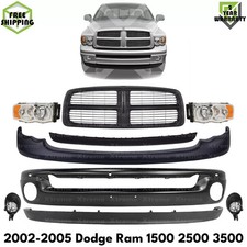 Front Bumper Face Bar Primed Grille Kit For 2002-2005 Dodge Ram 1500 2500 3500