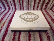 CIGAR BOX HARRODS HAVANA EMPTY 5 X 4 INCH 5 TURBOS  SLIGHTLY MARKED WITH AGE