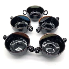 Ceramic Mino Ware Retro Multi Bowl Soup Stew Small 5 Pieces Japan