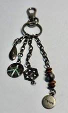 THE SAK METAL CLUSTER HANDBAG CHARM SILVER MULTI NWOT