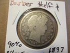 Barber Half Dollar,  1897-P, 90% SILVER!! #51