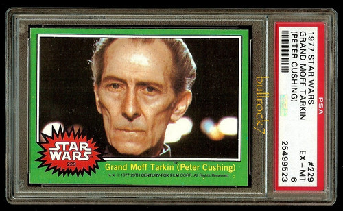 1977 Topps Star Wars #229 Grand Moff Tarkin (Peter Cushing) — PSA 6