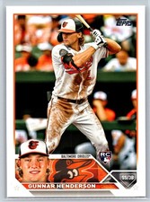 #206 Gunnar Henderson, Baltimore Orioles - RC 2023 Topps  Series 1 Base