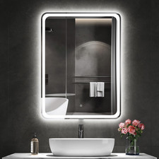 28" Round LED Bathroom Mirror with Lights, 3 Colors, Anti-Fog, Waterproof