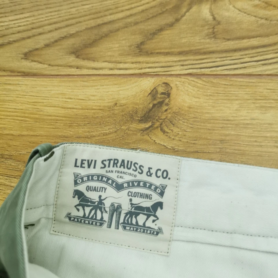 Pantalones Chinos Levi's Para Hombres W36 L34 Verde Salvia Calce Ajustado Pantalones Inteligentes Negocios Foto 3 de 4