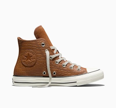 Converse Chuck Taylor All Star Krokodilleder Schuhe braun / weiß