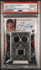 2023 Topps Sterling Brett Baty Debuts Auto Relic Blue /10 #SBDBBB (RC) PSA 10 SP