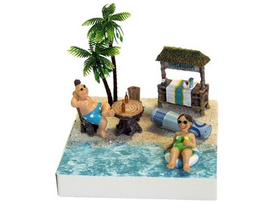 Geldgeschenk Verpackung Tiki Bar Paar Urlaub Reise Strand Geburtstag Hochzeit