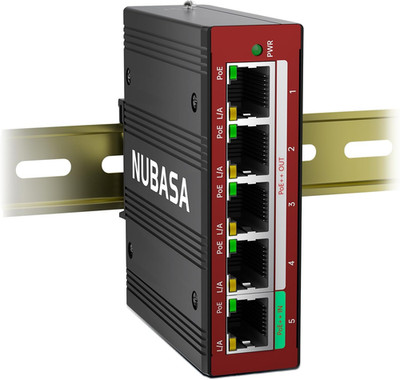 Industrial 5 Ports Poe Passthrough Switch | 1 X Poe++ Input, 4 × 802.3At Powered
