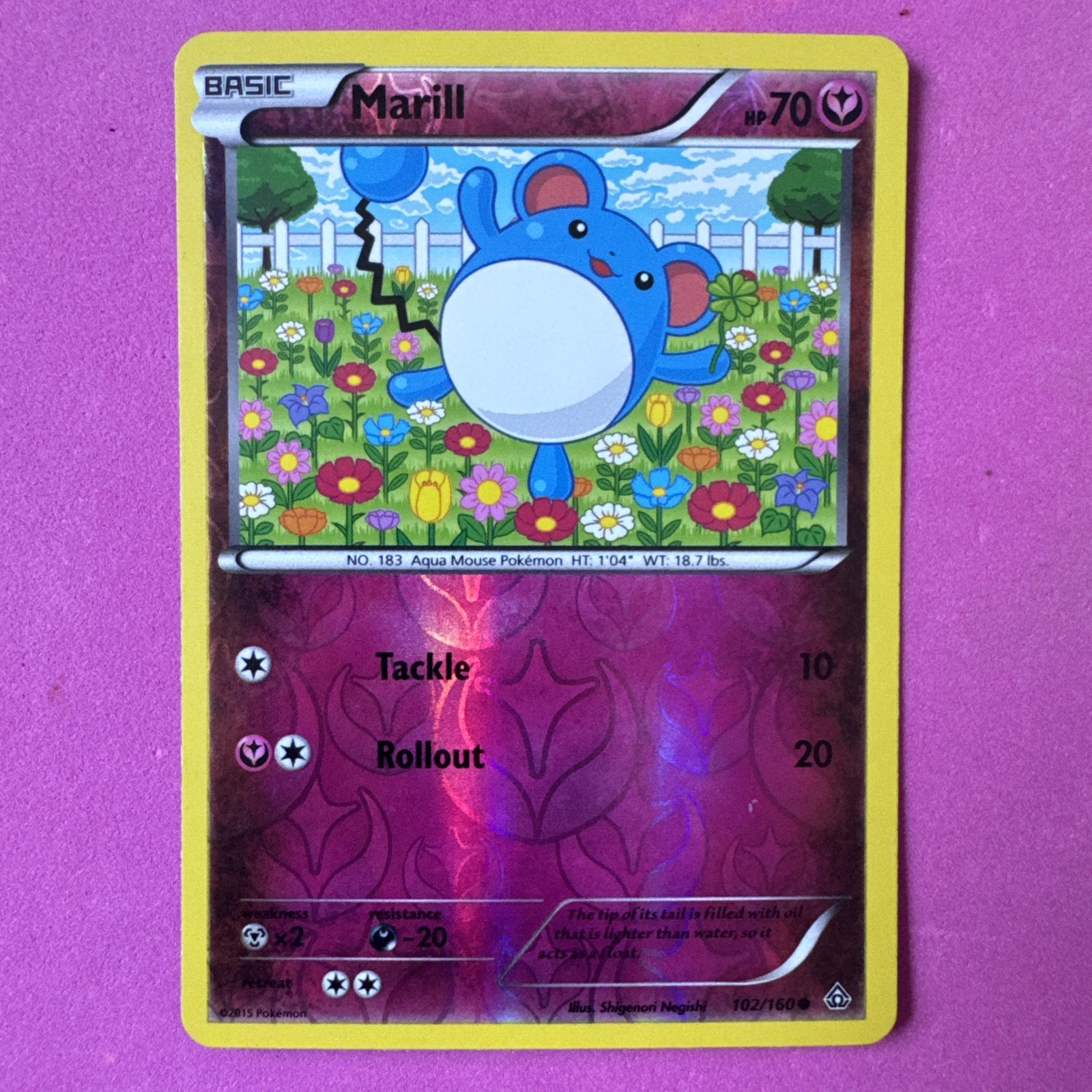 Pokemon Marill 102/160 Reverse Holo Common Primal Clash LP