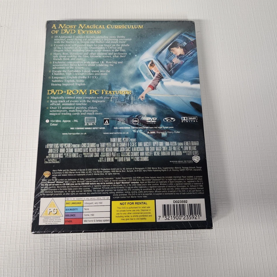 Harry Potter and the Chamber of Secrets DVD Widescreen NEW Sealed UK Region PAL - Image 2 of 2