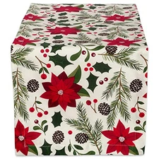  Woodland Holly Christmas Holiday Kitchen & Table Décor, Table Runner, 14x72, 