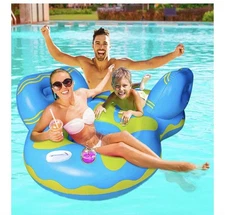 Pool Lounger Float for Adult, Float Hammock, mesh Bottom Pool Float, with Two...