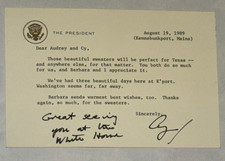 George H.W. Bush Signed 1989 Presidential Letter White House Letterhead