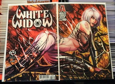 White Widow #4 Wichmann Lenticular WrapAround Cvr Set! Both Signed On Front wCOA