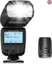 Powerextra LCD Display Flash Speedlite, 2.4G Wireless Flash Trigger Transmitter