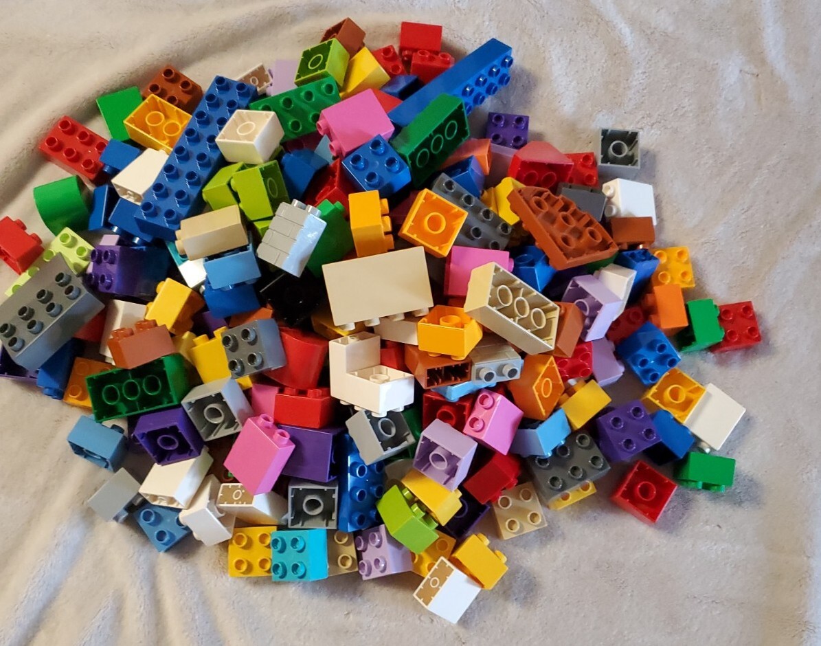 Lot of 223 Lego Duplo Bricks Mixed Bulk Lot Building Bricks