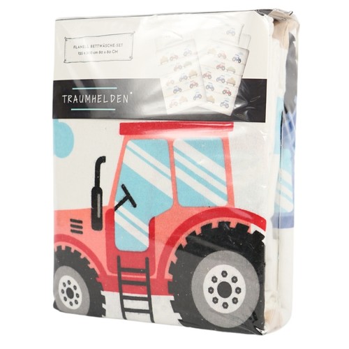 Kinder Bettwäsche Traumhelden Traktor 135x200 cm Kinderbettwäsche Flanell (000) - Bild 3 von 4
