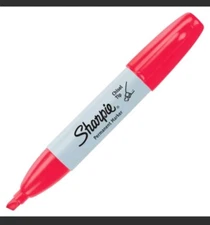 Sharpie Permanent Marker, Chisel Tip, Red, Pack of 12