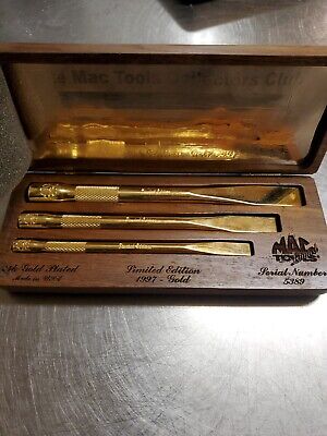 1997 Mac Tools Limited Edition Chisel Set 24k Gold Plating 1997 Mac Tools Limited Edition Chisel Set 24k Gold Plating