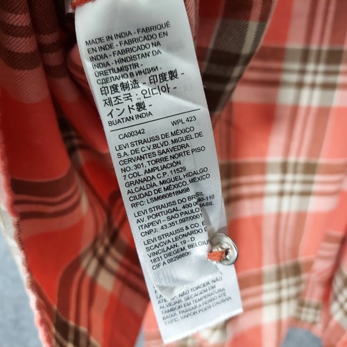 Levi's Strauss Flannel Shirt L Pearl Snap Western Pockets Collared Long Sleeve - Picture 11 of 12