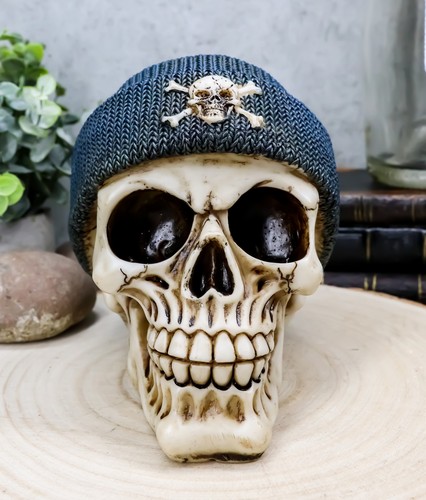 Blue Crossbones Beanie Hat Figurine 