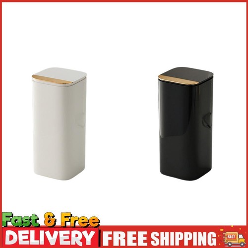 Automatic Lifting Makeup Brush Holder with Lid for Vanity Desktop (White Gold)