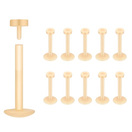 4-10PCS Clear Cartilage Earring 16G Clear Acrylic Labret Ring Lip Studs Retainer - Picture 15 of 16