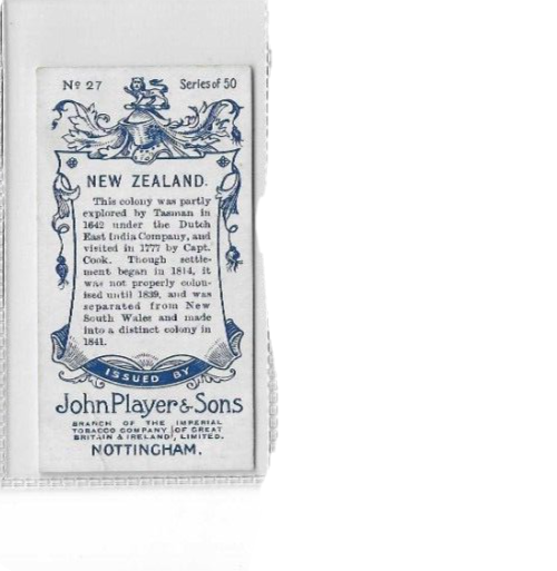 1905 Players Cigarettes Countries and Arms New Zealand British Colony #27