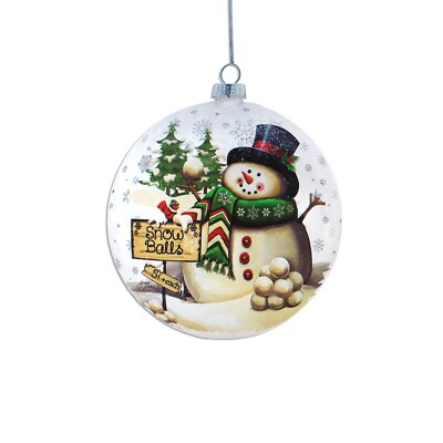 Stony Creek Jolly Snowman Selling Snow Balls 5'' Lightable Ornament GLS57A