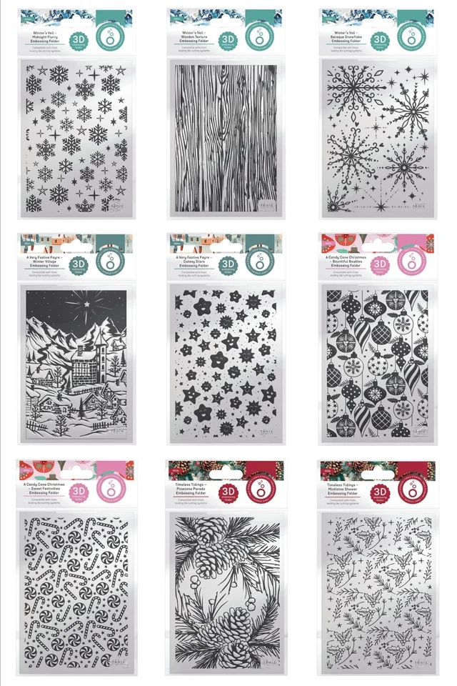 Tonic Studios 3D Embossing Folders- 5"x7" Holiday Folder- YOU PICK! MSRP $11
