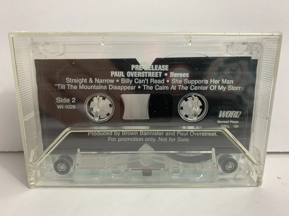 SEALED RARE PROMO Paul Overstreet CASSETTE TAPE Heroes country WORD REC. - Image 2 of 4